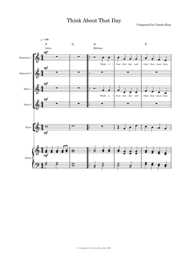 Think About That Day (Christmas) - SSAA Flute and Piano