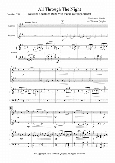 All through the Night (arr. Thomas Quigley)