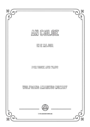 Mozart-An Chloe in E Major,for Voice and Piano (arr. MSM)