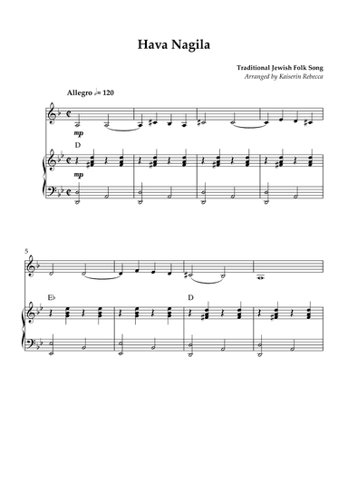 Hava Nagila (Let us Rejoice) (arr. Kaiserin Rebecca)