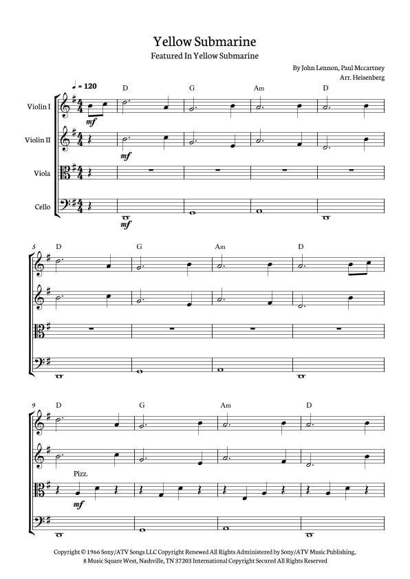 Yellow Submarine (arr. Heisenberg)