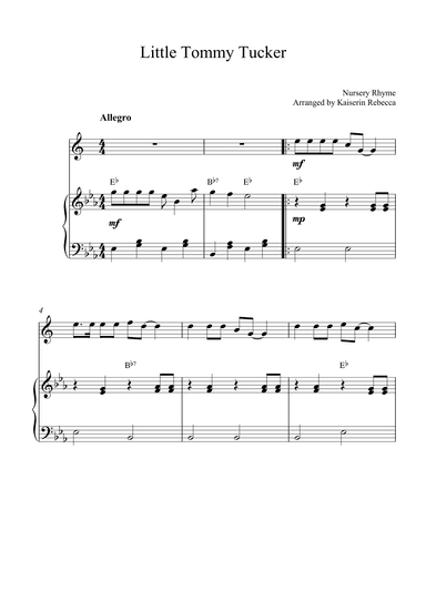 Little Tommy Tucker (arr. Kaiserin Rebecca)