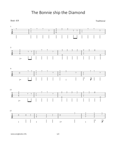The Bonnie ship the Diamond (arr. Bettina Schipp)