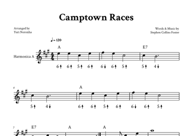 Camptown Races - Harmonica A (with TAB) (arr. Yuri Noronha)