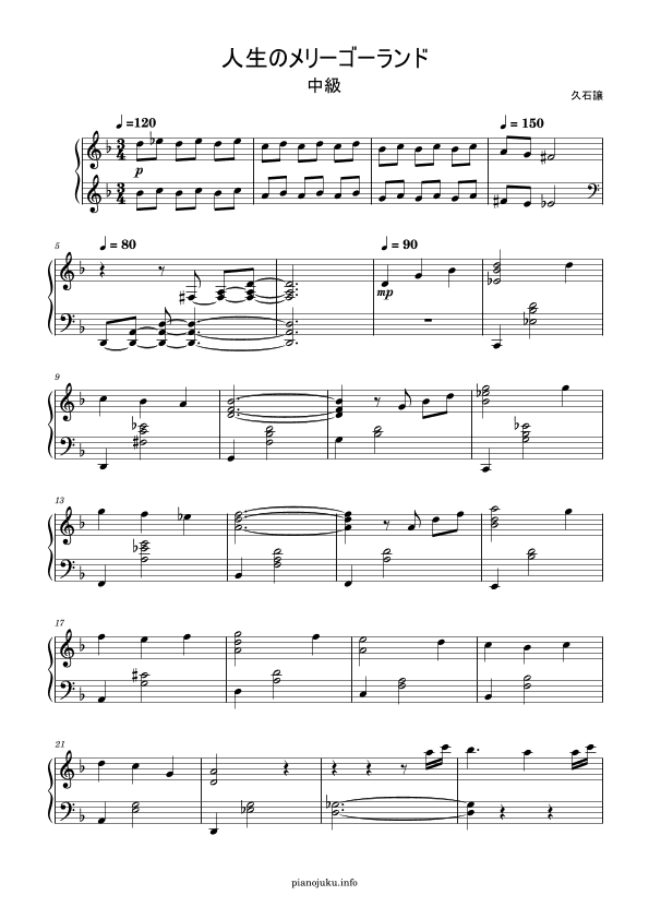 Merry-go-round Of Life (arr. PianoJuku)