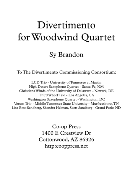 Divertimento for Woodwind Quartet