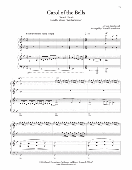 Carol of the Bells (Piano Duet) (arr. Russell Ronnebaum)