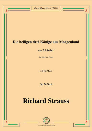 Richard Strauss-Die heiligen drei Könige aus Morgenland,in E flat Major (arr. OSM Press)