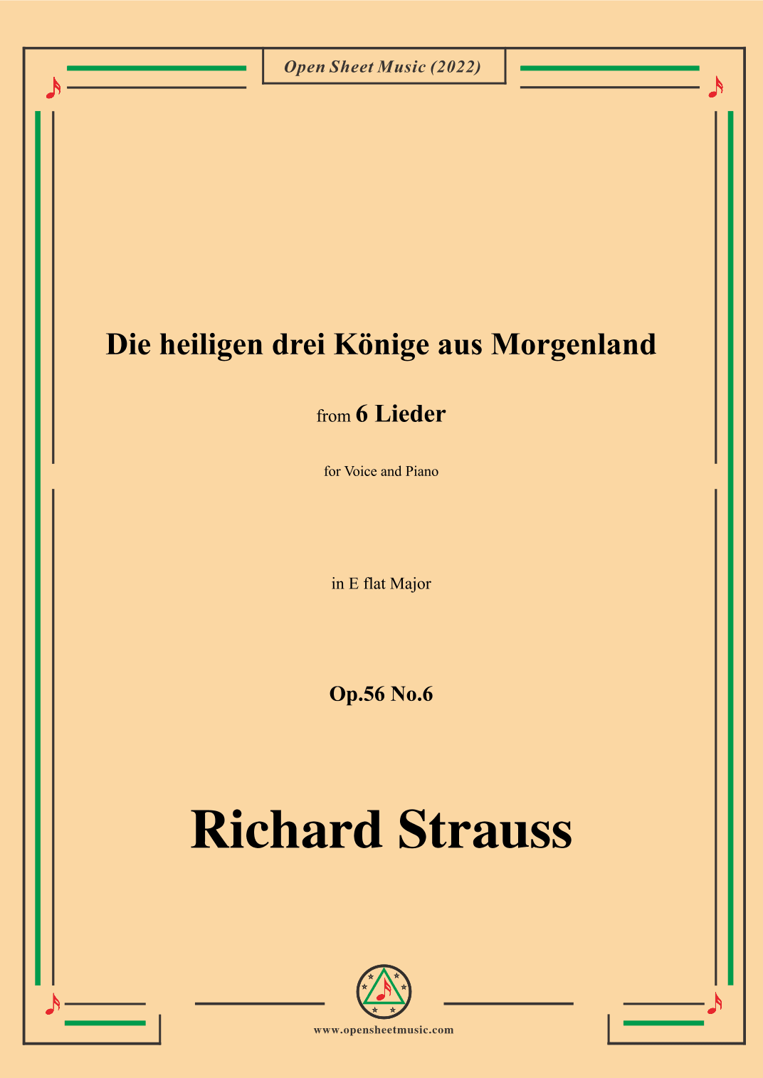 Richard Strauss-Die heiligen drei Könige aus Morgenland,in E flat Major (arr. OSM Press)