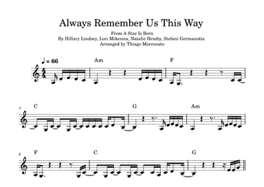 Always Remember Us This Way (arr. Thiago Marconato)