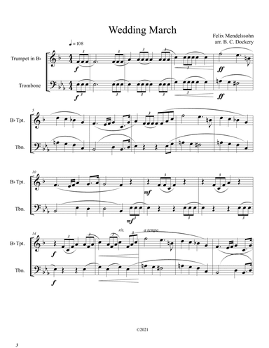 Wedding March (Trumpet and Trombone Duet) (arr. B. C. Dockery)