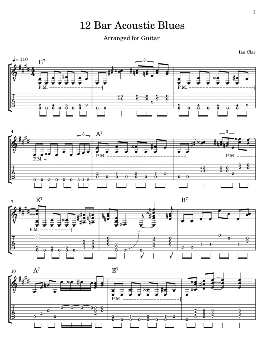 12 Bar Blues For Acoustic Guitar