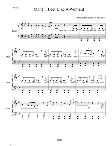 Man! I Feel Like A Woman! (arr. Arranged by Diane M. McGahee)