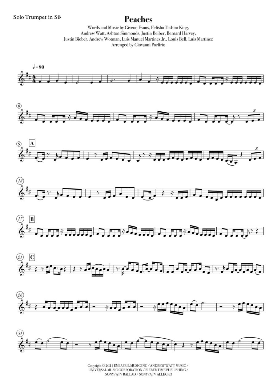 Peaches (arr. Giovanni Porfirio)