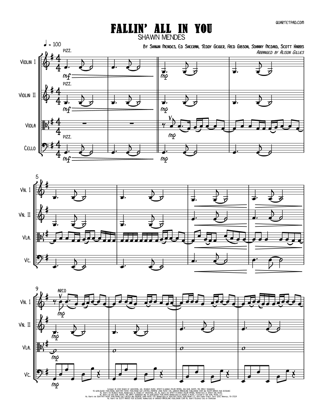 Fallin' All In You (arr. Alison Gillies)