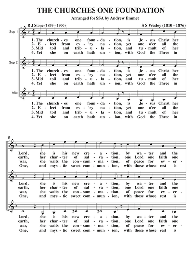 The Churches One Foundation A Cappella SSA (arr. Andrew Emmet)