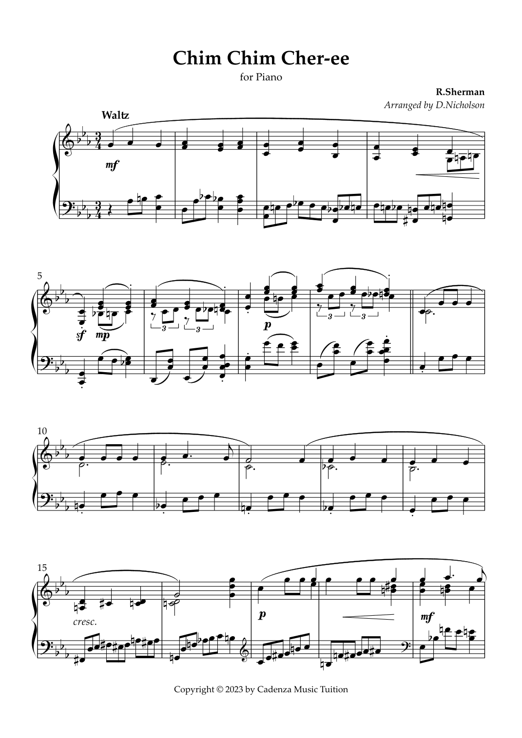 Chim Chim Cher-ee (arr. Daniel Nicholson)