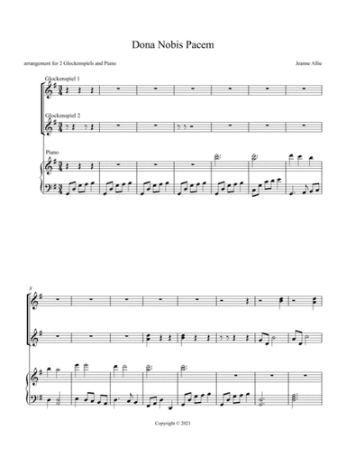 Dona Nobis Pacem (for Piano and Two Glockenspiels or other tuned percussion) (arr. Jeanne Allie)