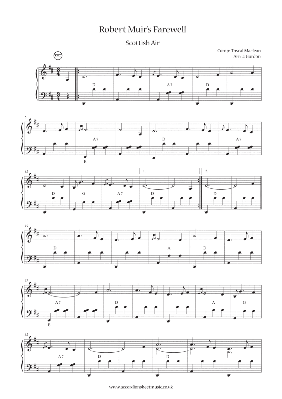 Robert Muir's Farewell (arr. Julia Gordon)