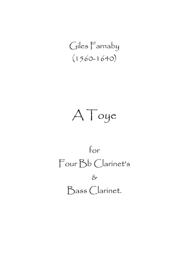 A Toye (arr. Spence Bundy)