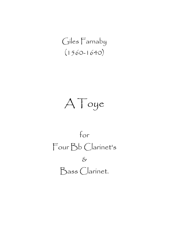 A Toye (arr. Spence Bundy)