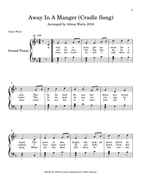 Away in a Manger (Cradle Song) (arr. Aliese Watts)