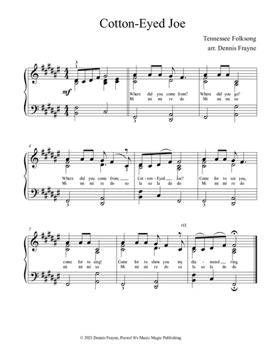 Cotton-Eyed Joe (Cotton Eye Joe) (arr. Dennis Frayne)