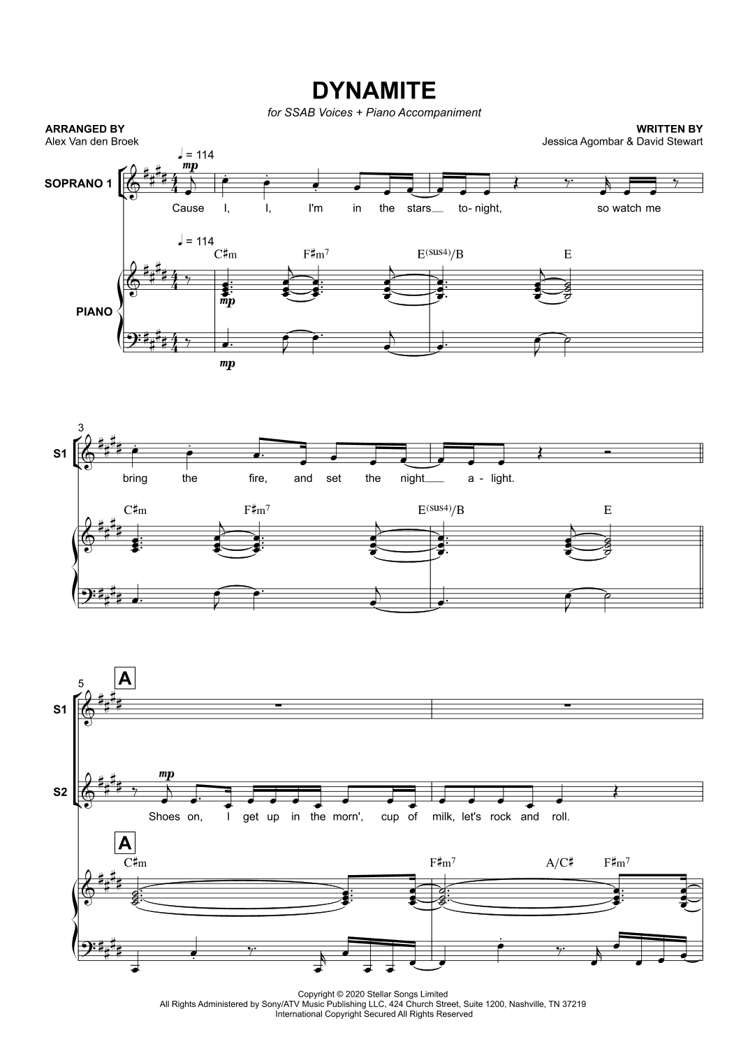 Dynamite (arr. Alex Van den Broek)