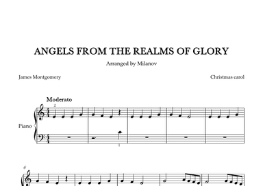Angels from the realms of glory in C Piano Very Easy Christmas carol (arr. Milanov)