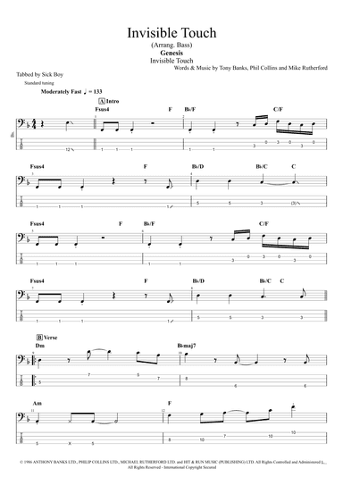 Invisible Touch (arr. Sick Boy)