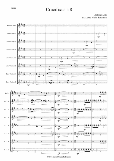 Crucifixus a 8 for clarinet choir (arr. David Warin Solomons)