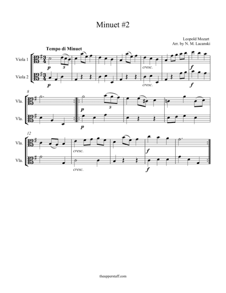 Minuet #2 (arr. Nick Lacanski)