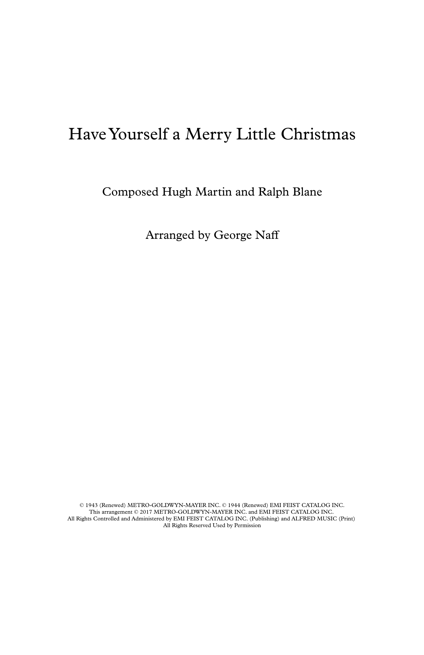 Have Yourself A Merry Little Christmas (arr. George Naff)