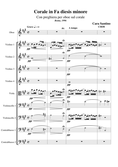 Choral in F sharp minor for oboe and string orchestra