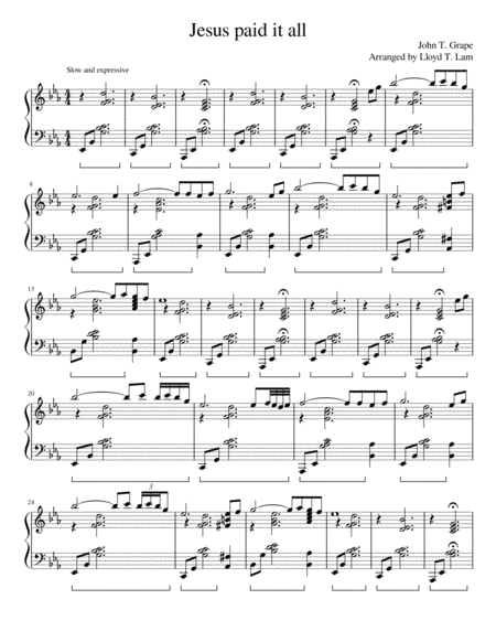 Jesus Paid it All (arr. Lloyd T. Lam)