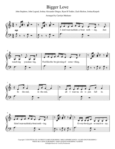 Bigger Love (arr. Carolyn Medrano)