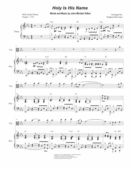 Holy Is His Name (arr. Stephen DeCesare)