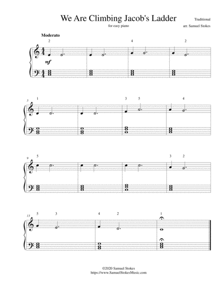 We Are Climbing Jacob's Ladder - for easy piano (arr. Samuel Stokes)