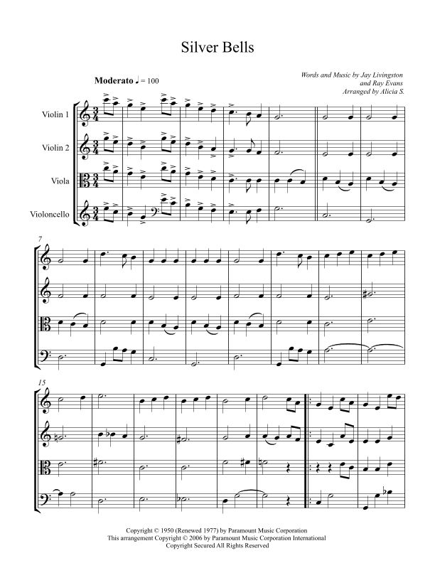 Silver Bells (arr. Alicia S.)