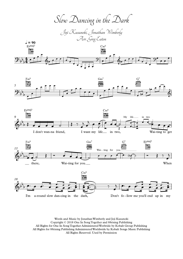 Slow Dancing In The Dark (arr. Greg Eaton)
