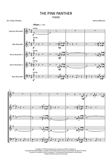The Pink Panther (arr. Orlan Charles)