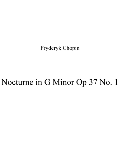 Nocturne in G Minor Op 37 No. 1 (arr. Patrizia Luraschi)