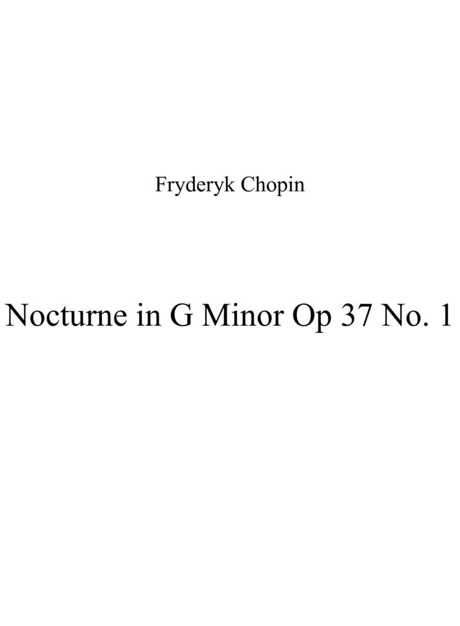Nocturne in G Minor Op 37 No. 1 (arr. Patrizia Luraschi)