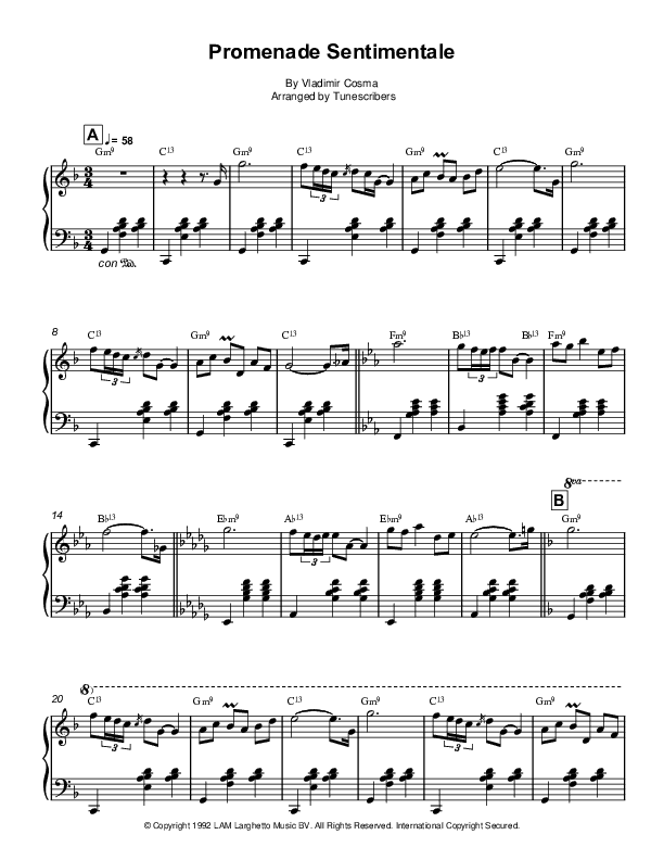 Promenade Sentimentale (arr. Tunescribers)