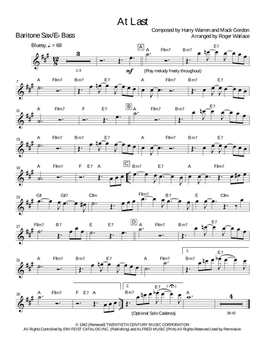 At Last (arr. Roger Wallace)