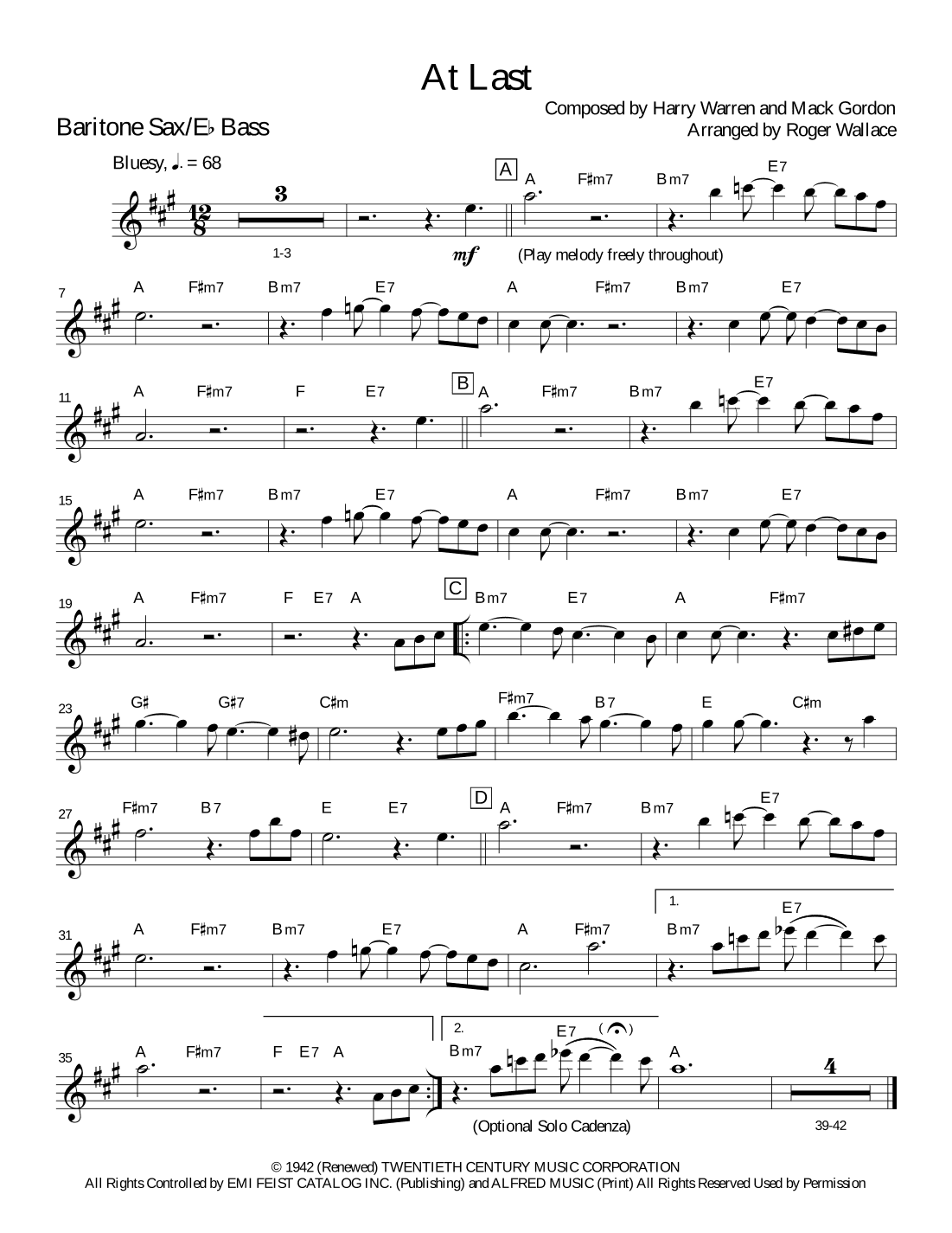 At Last (arr. Roger Wallace)