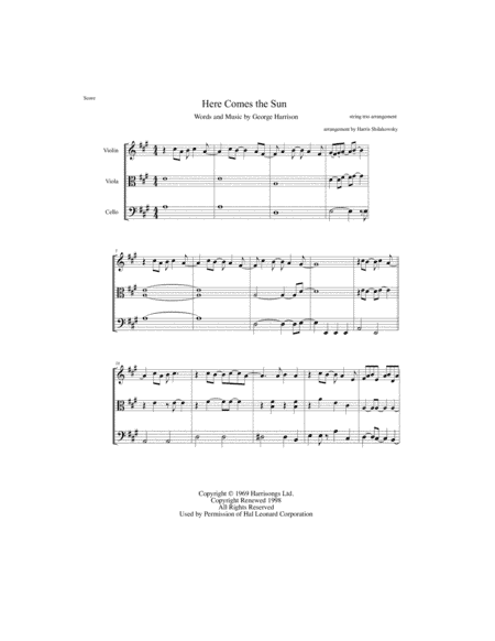 Here Comes The Sun (arr. Harris Shilakowsky)