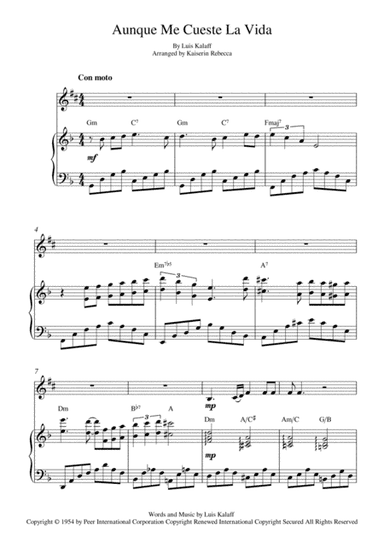 Aunque Me Cueste La Vida (arr. Kaiserin Rebecca)