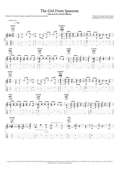 The Girl From Ipanema (garôta De Ipanema) (arr. David Thompson)