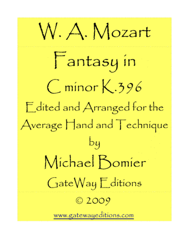 Fantasy No.2 in C minor K 396 (arr. Michael Bomier)